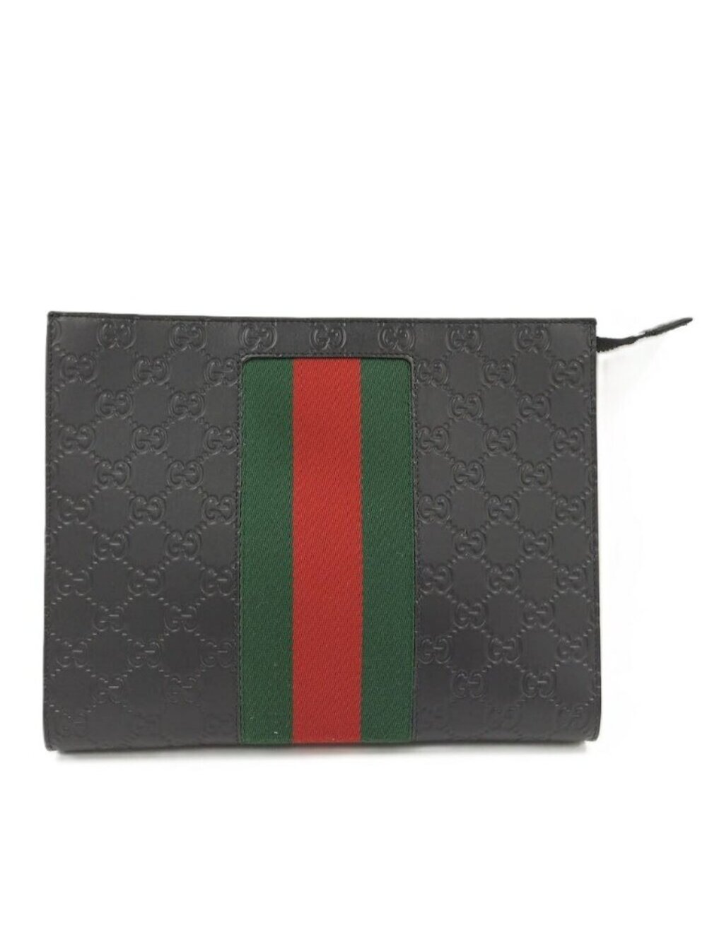 Gucci Clutch Guccissima Sherry Line Leather Black